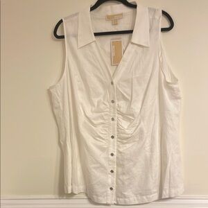 MICHAEL KORS Linen Top Women’s Sleeveless top Business Casual top summer Top 3XL